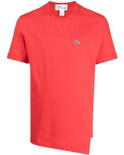 Comme des Garçons X Lacoste t-shirt asymétrique à patch logo - Rouge