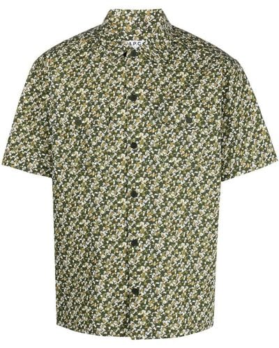 A.P.C. Overhemd Met Korte Mouwen - Groen
