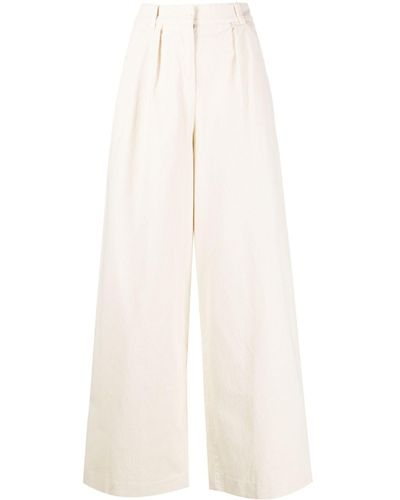 Chinti & Parker High-waisted Wide-leg Corduroy Pants - White