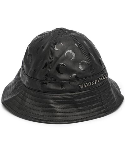 Marine Serre Logo-plaque Bucket Hat - Black