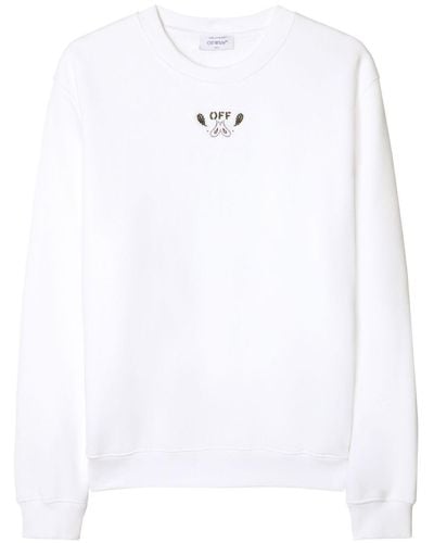 Off-White c/o Virgil Abloh Sweatshirt mit Bandana-Stickerei - Weiß