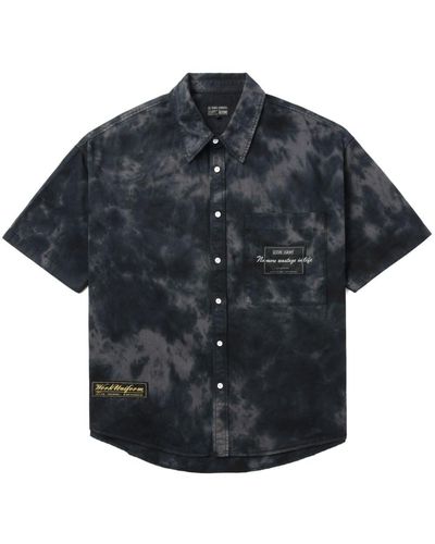 Izzue Abstract-print Cotton Shirt - Black