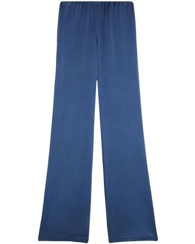 Ami Paris High-waisted Satin Pants - Blue