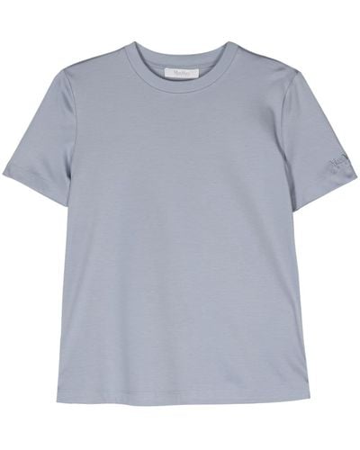 Max Mara Logo-print Crew-neck T-shirt - Blue