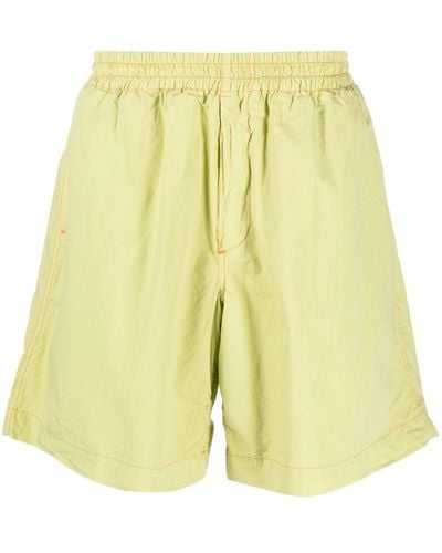 Sunnei Elasticated-waistband Crinkled Shorts - Yellow