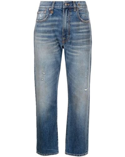 R13 Gerade Cropped-Jeans - Blau
