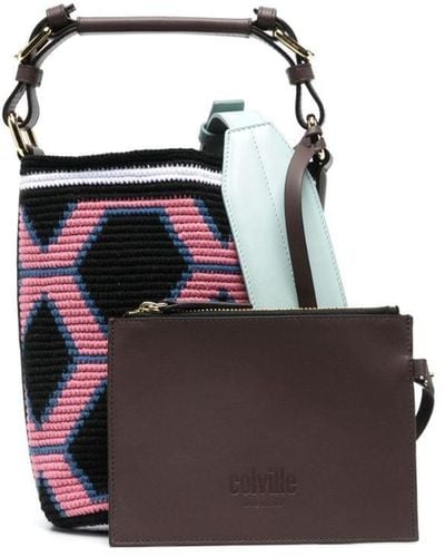 Colville Small Wayuu Knitted Tote Bag - Black