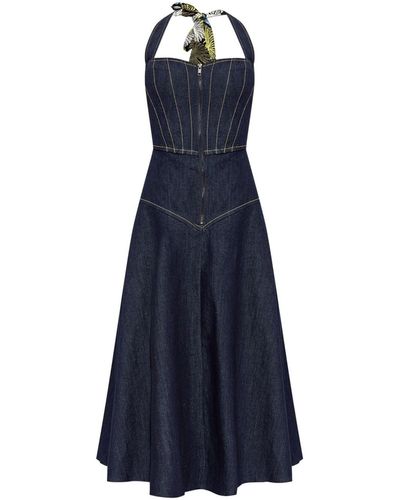 Diane von Furstenberg Milena Denim Midi Dress - Blue