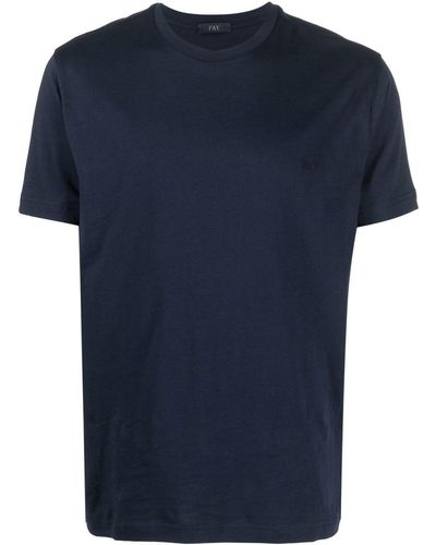 Fay T-shirt logotype blu