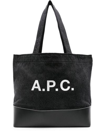 A.P.C. Small Axel Denim Tote Bag - Black