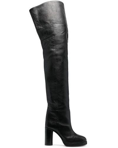 Isabel Marant 100mm Knee-high Leather Boots - Black