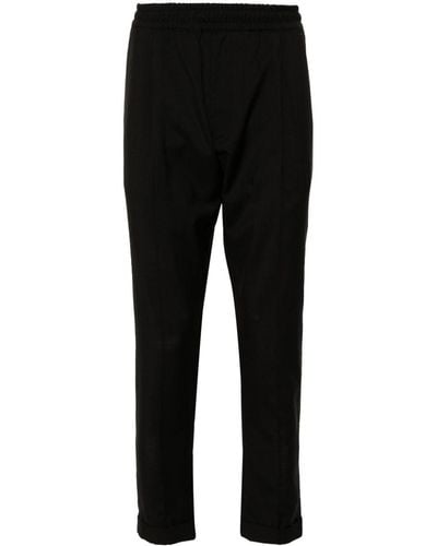 Low Brand Elasticated-waist Wool Trousers - Black