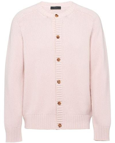 Prada Wool-cashmere Cardigan - Pink