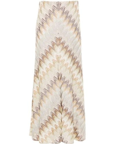 Missoni Zigzag-woven Knitted Skirt - Natural