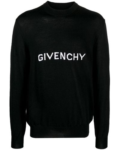Givenchy Pull en laine à logo brodé - Noir