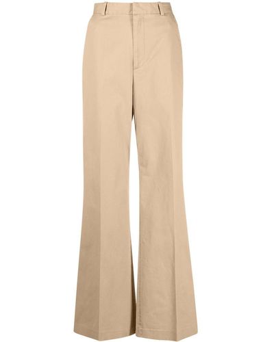 Polo Ralph Lauren High-waisted Flared Trousers - Natural