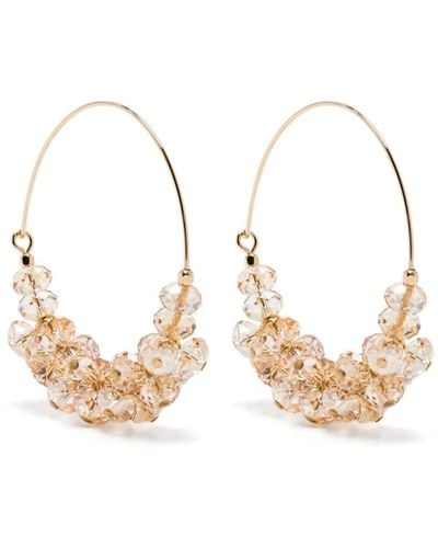 Isabel Marant Bead-embellished Hoop Earrings - Metallic
