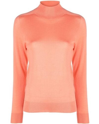 Peserico High-neck Virgin Wool Top - Pink