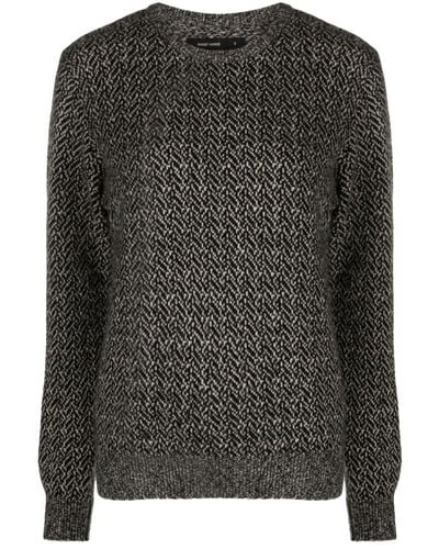 Frenckenberger Chevron-pattern Cashmere Sweater - Black