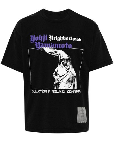 Yohji Yamamoto X Neighborhood t-shirt à logo imprimé - Noir