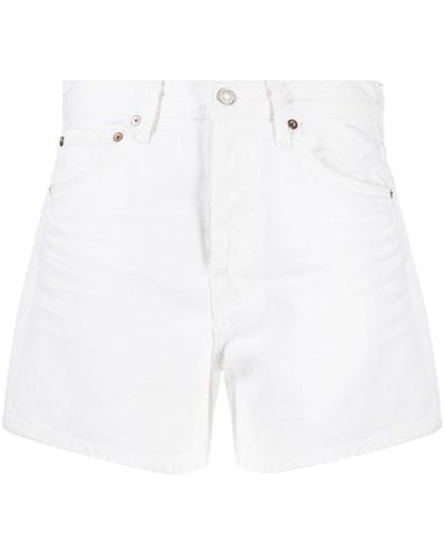 Agolde Parker Denim Shorts - White