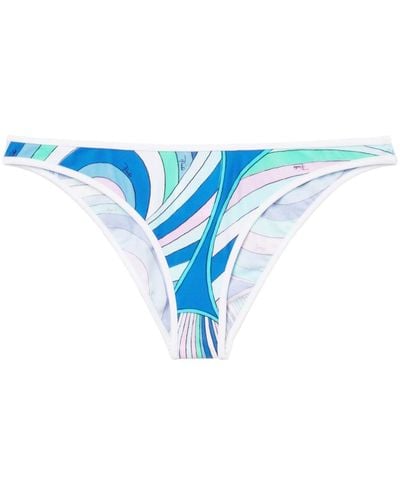 Emilio Pucci Bragas de bikini con estampado Iride - Azul