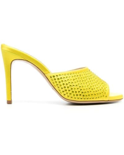 P.A.R.O.S.H. 105mm Crystal-embellished Mules - Yellow