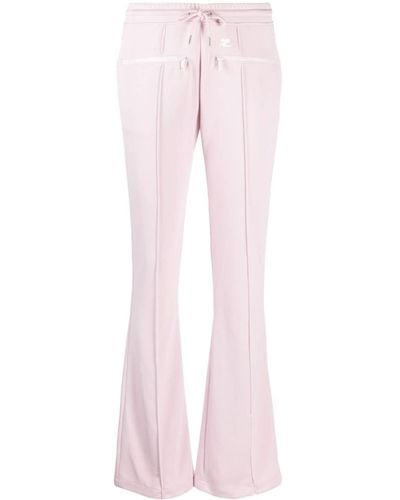 Courreges Logo-patch Flared Trousers - Pink