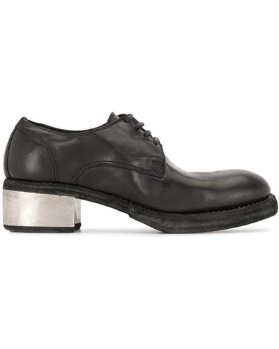 Guidi Zapatos con cordones y tacón en contraste - Negro