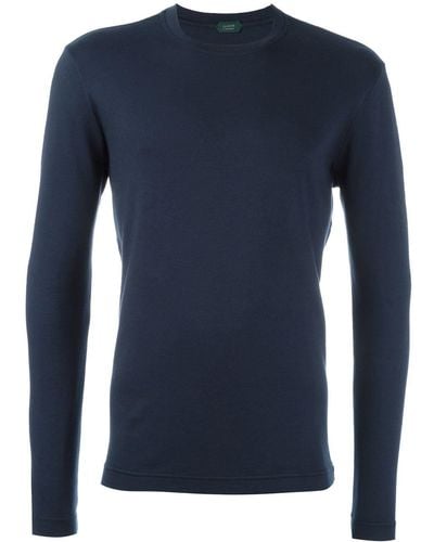 Zanone Klassisches Sweatshirt - Blau