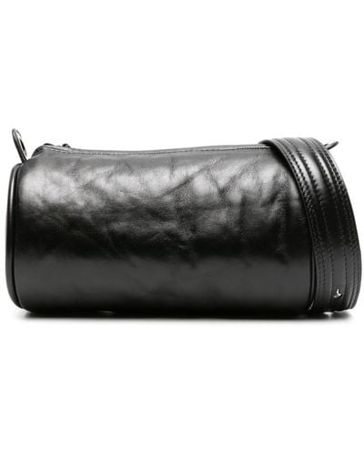 Marine Serre Billow Leather Crossbody Bag - Black