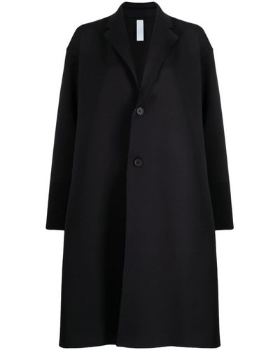 CFCL Pintuck Notched-collar Single-breasted Coat - Black