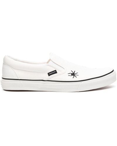 Undercover Embroidered-detail Slip-on Sneakers - White