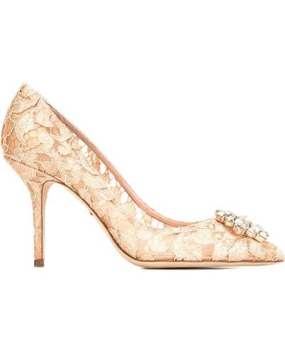 Dolce & Gabbana Bellucci Lace 90mm Court Shoes - Pink