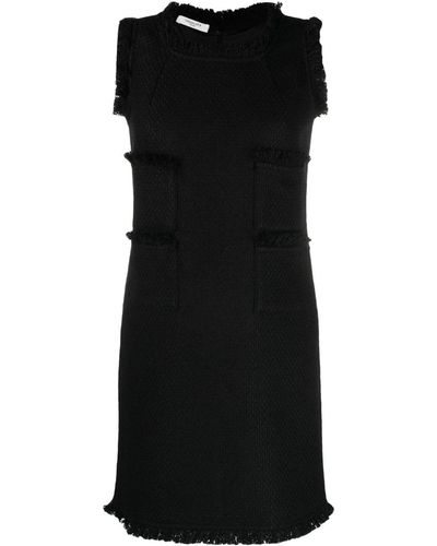 Charlott Vestido midi con ribete de flecos - Negro