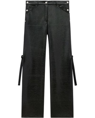 Courreges Sailor Buckle baggy-fit Vinyl Trousers - Black