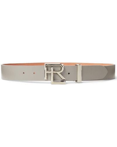 Ralph Lauren Collection Logo-buckle Leather Belt - Natural