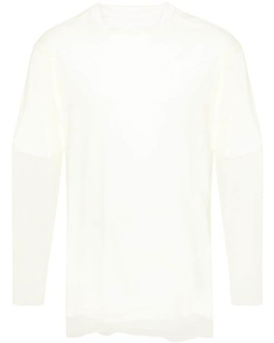 Jil Sander T-shirt a maniche lunghe con design a strati - Bianco