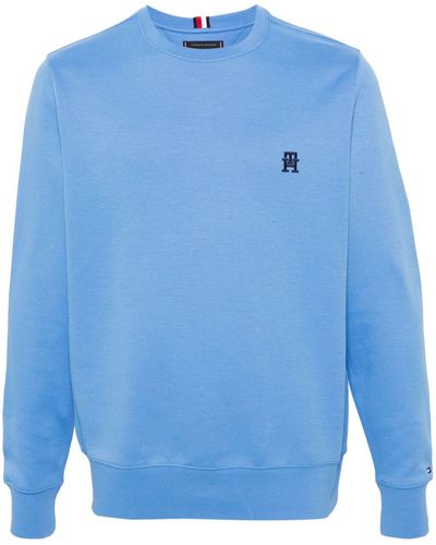 Tommy Hilfiger Sweatshirt mit Logo-Stickerei - Blau