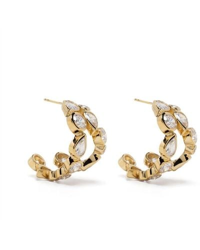 Completedworks Like Peas In A Pod Iv Crystal-embellished Hoop Earrings - Metallic