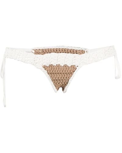 The Mannei Crochet-knit Bikini Bottom - White