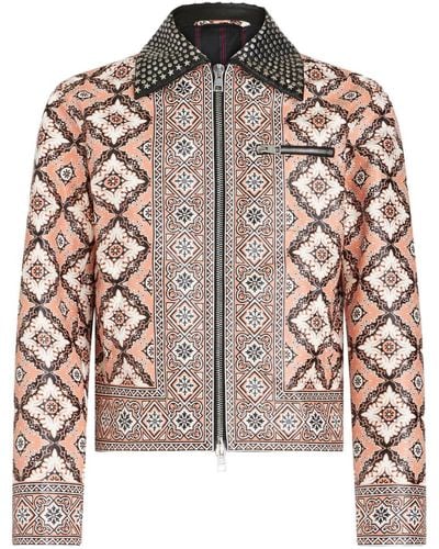 Etro Studded Printed Shirt Jacket Printed Jacket With Studs - Brown