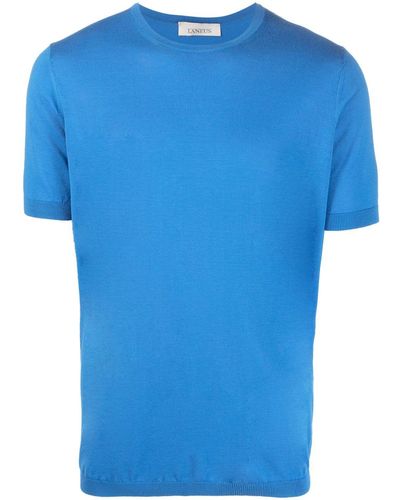 Laneus T-shirt en soie mélangée - Bleu