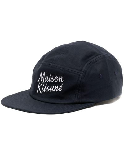 Maison Kitsuné Embroidered-logo Cotton Baseball Cap - Blue