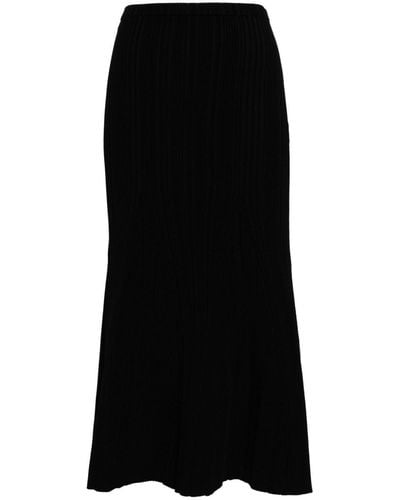 Self-Portrait Ribbed-knit Mermaid Skirt - Black