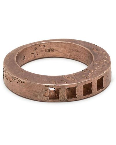 Parts Of 4 4-bar Punchout Crescent Ring - Brown