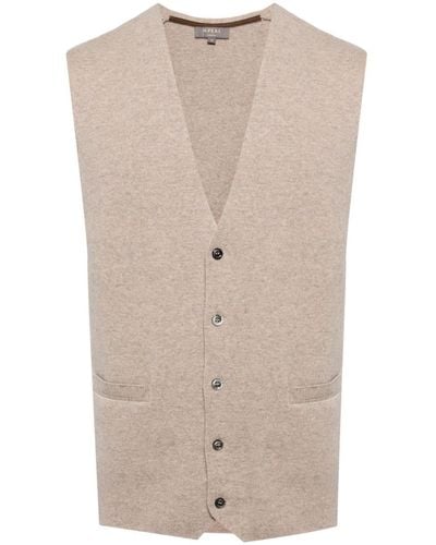 N.Peal Cashmere Chelsea Organic Cashmere Waistcoat - Natural