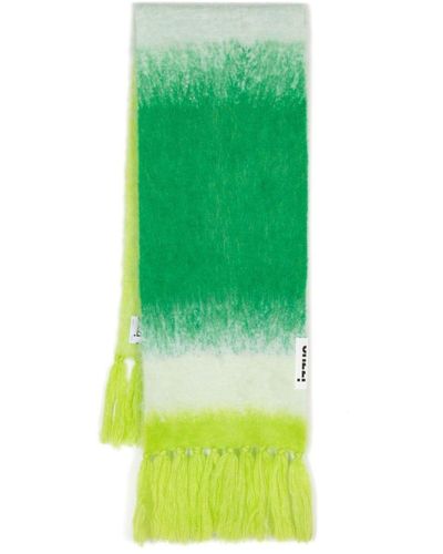 Izzue Ombré-effect Fringed Scarf - Green