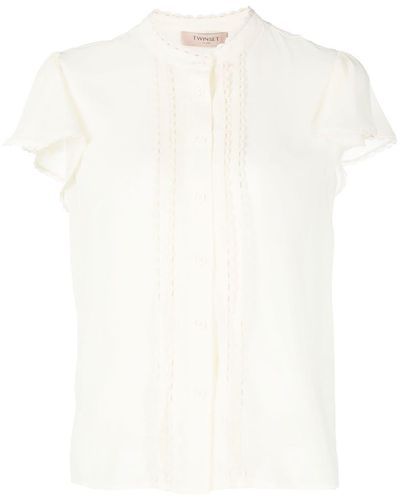 Twin Set Lace-trim Detail Shirt - White