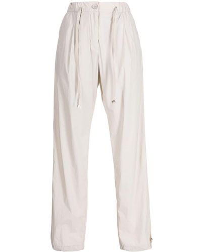 Herno Logo-plaque Drawstring Straight Trousers - White